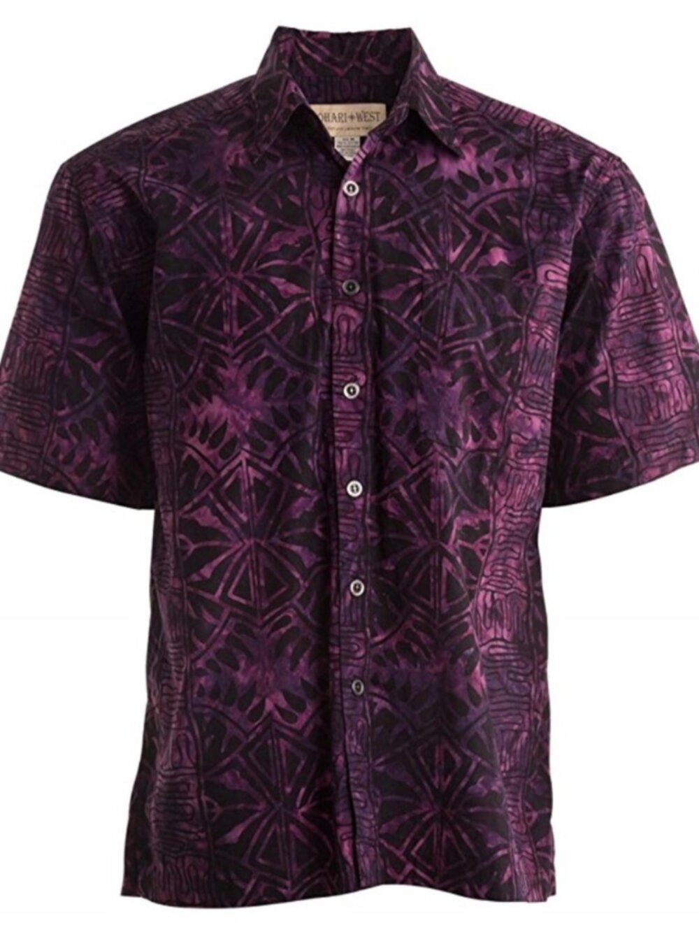 Johari West Geometric Forest 100% Cotton Indonesian Batik Shirt Men's L